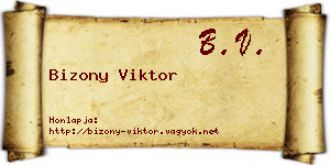Bizony Viktor névjegykártya